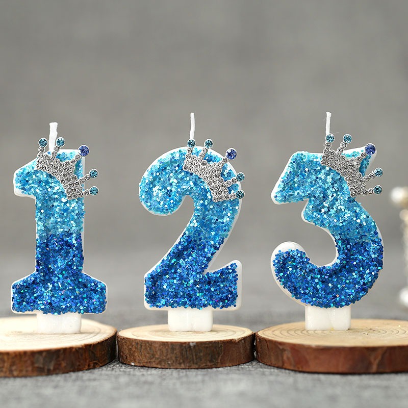 Candle Supplies Usa - Creative Peacock Blue Crown Digital Birthday