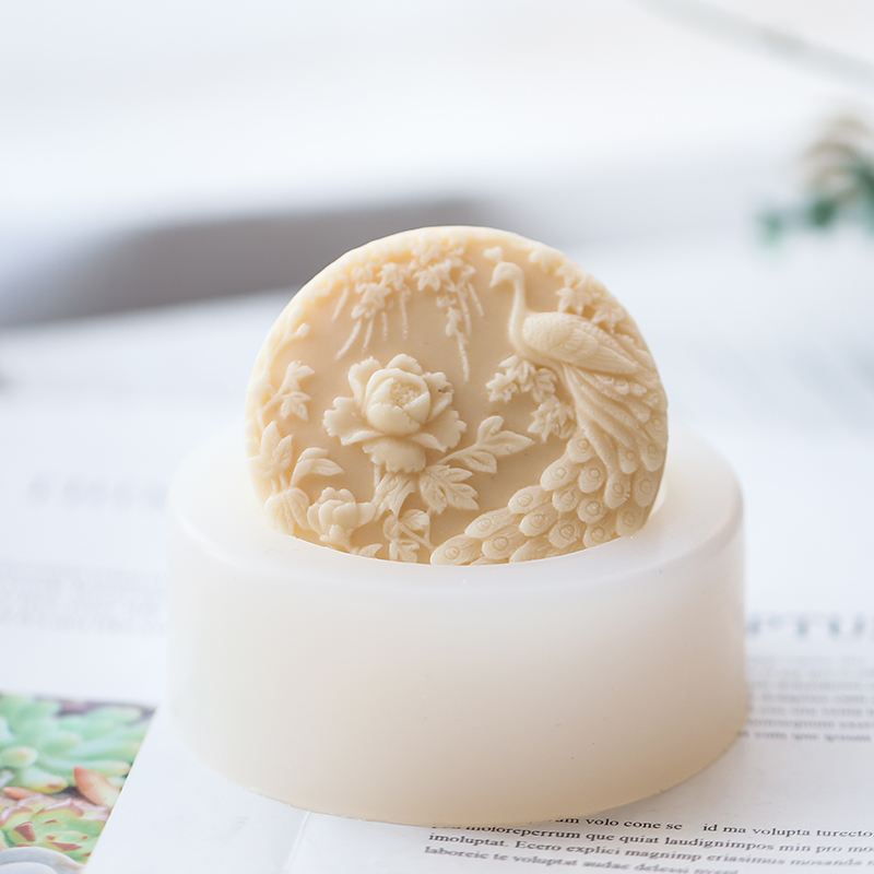 Candle Making Supplies For Beginners - Peacock Flower Pattern Silicone Soap Mold