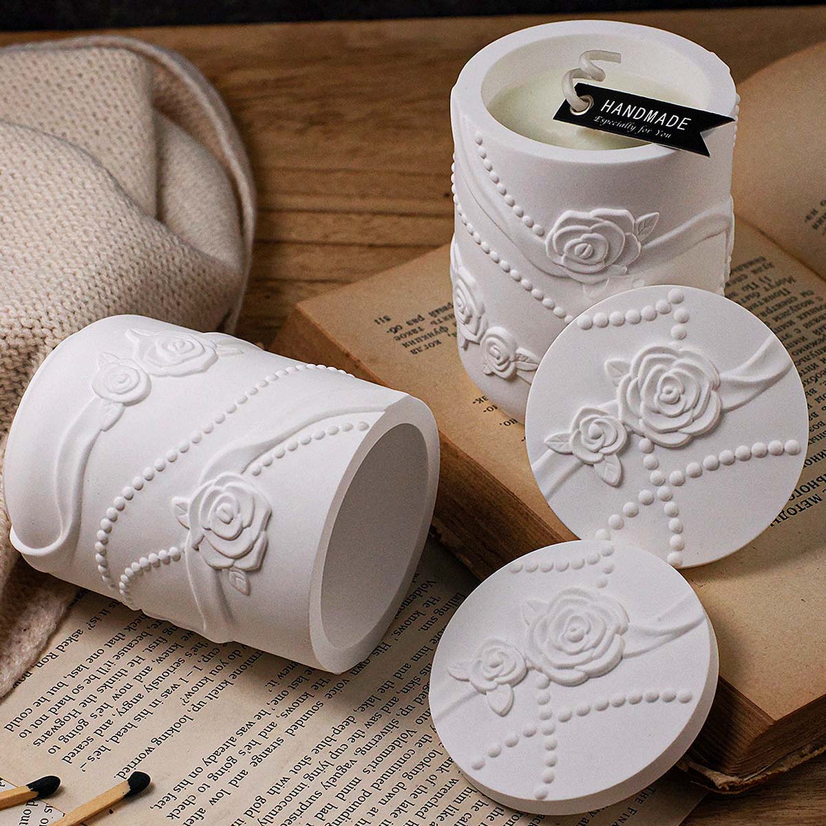 Concrete Flower Shape Candle J - Candle Making Supplies Jars review and price
