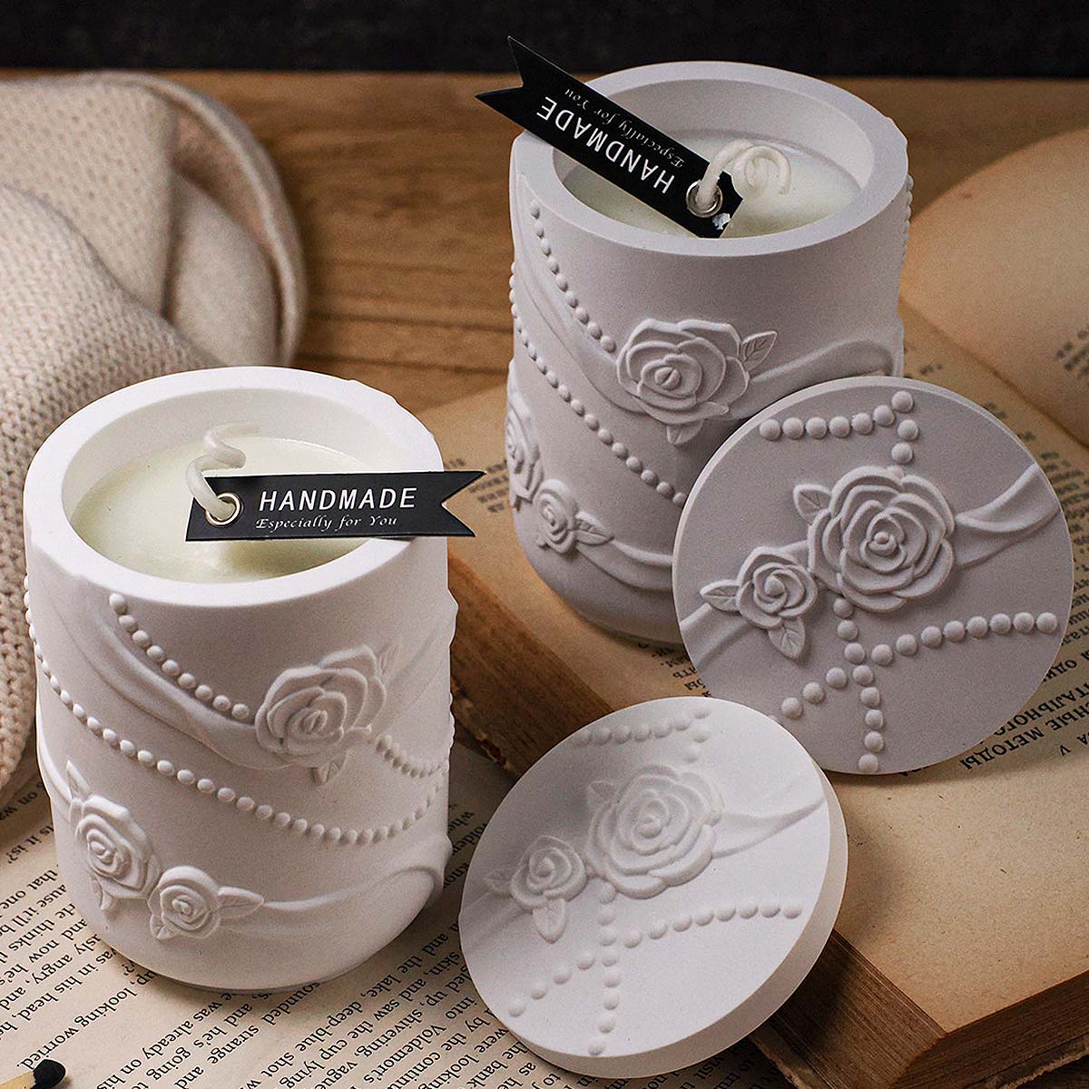 Concrete Flower Shape Candle J - Candle Making Supplies Jars review and price