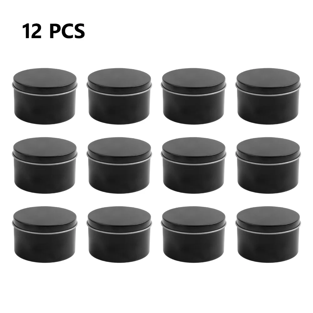 12/24Pcs Round Metal Tin Box C - Black Tin Candle review and price