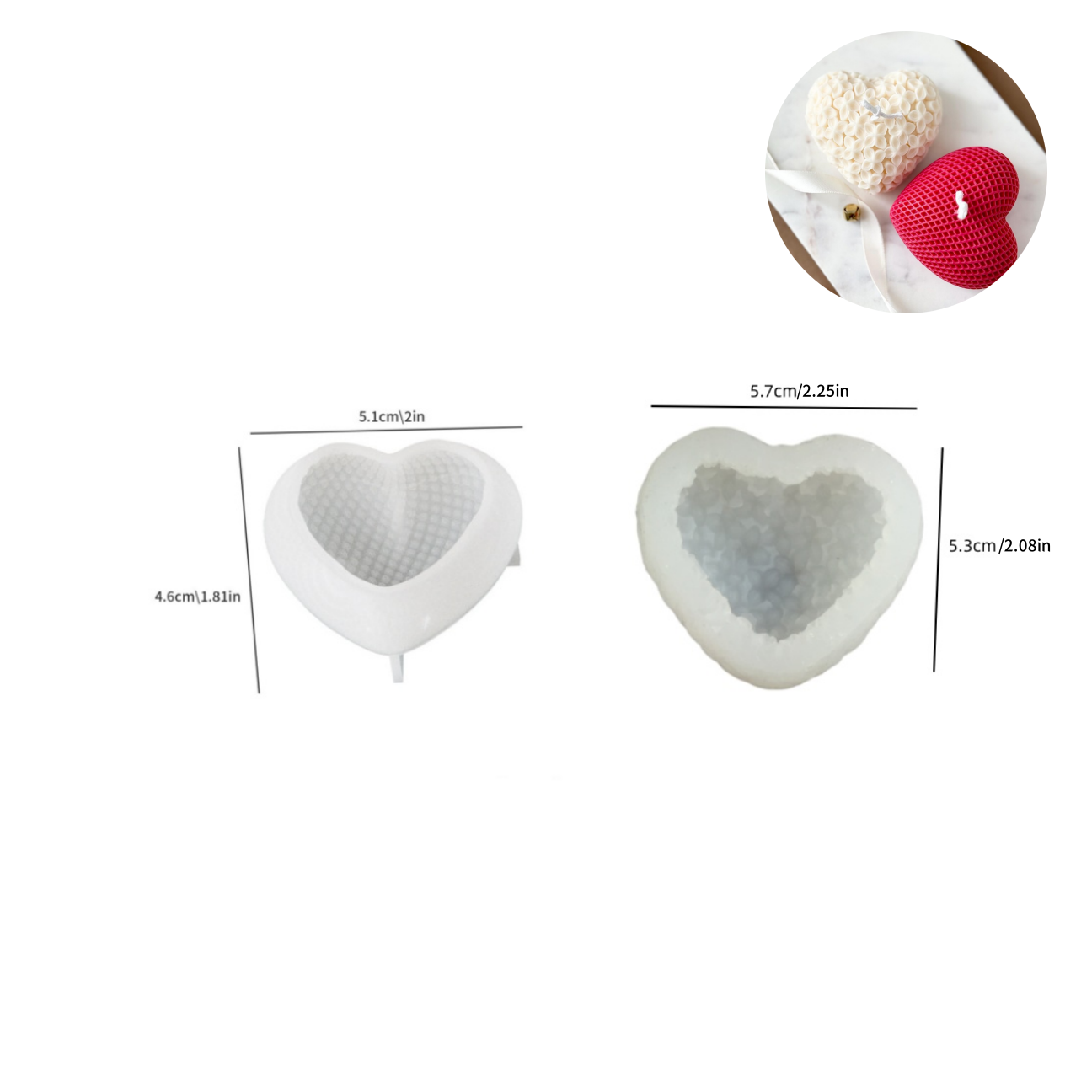2PCS Love Candle Mold 3D Flowe - Candle Fragrance Supplies review and price
