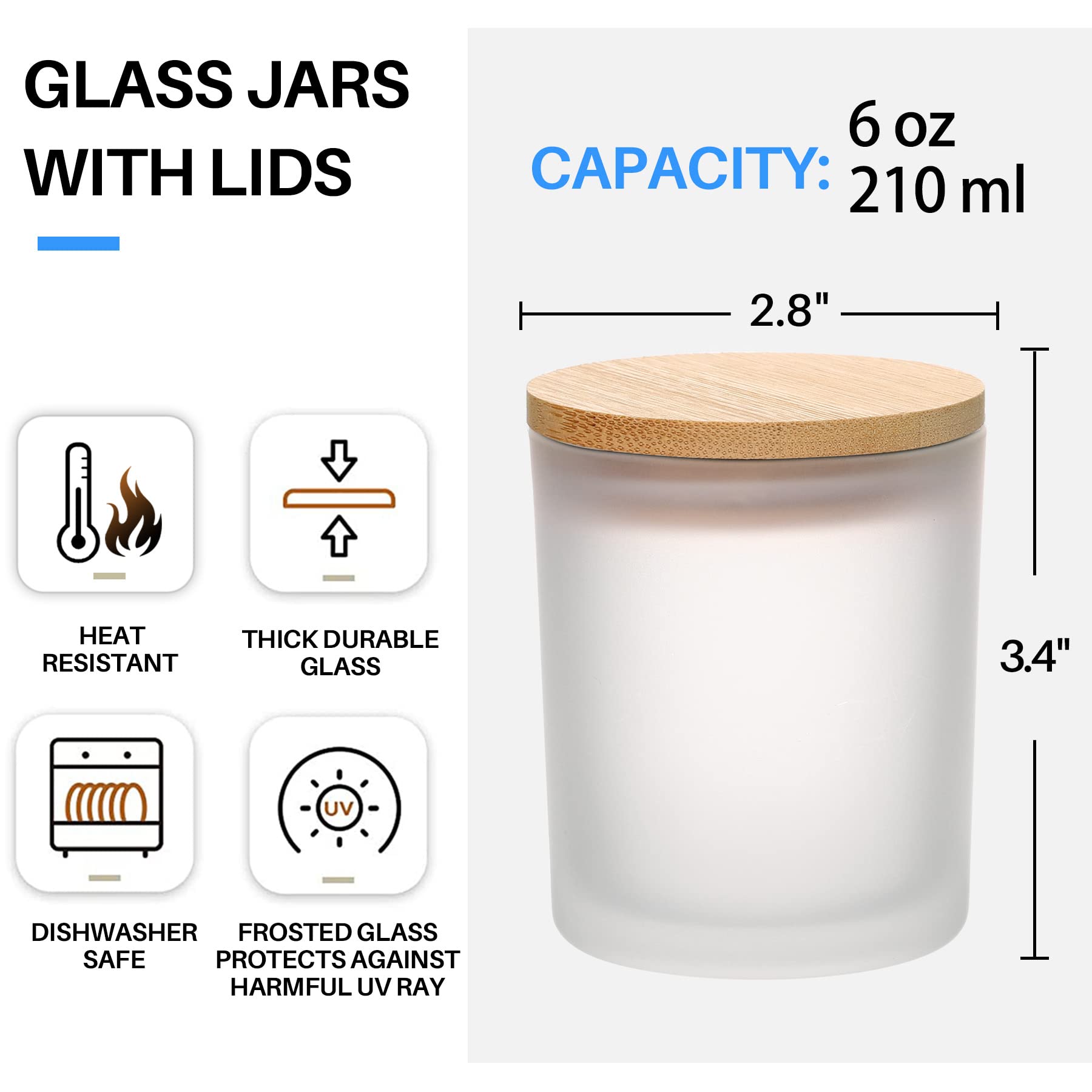6-Pack 6OZ Frosted Amber Glass - Candle Making Supplies Jars review and price