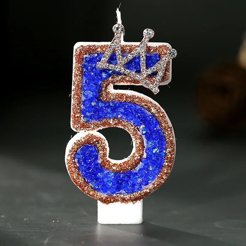 Blue Crown Sparkle Number Birt - Luxury Candle Supplies Usa review and price