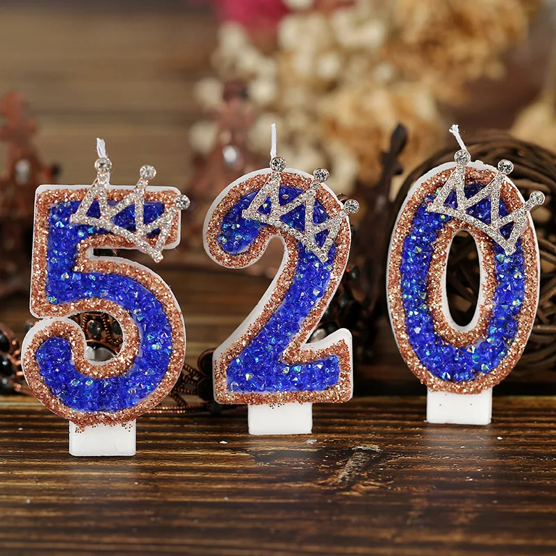 Blue Crown Sparkle Number Birt - Luxury Candle Supplies Usa review and price