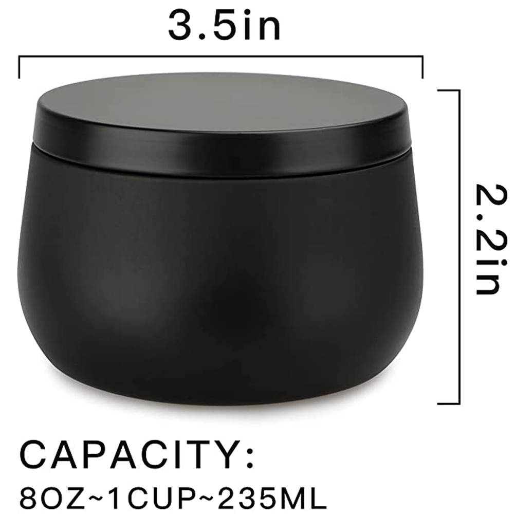 12pcs 8oz White Black Gold Met - Black Tin Candle review and price
