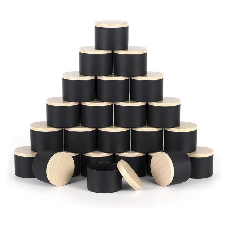 24 Pack 4 Oz Black Candle Tins - Black Tin Candle review and price
