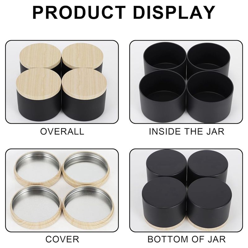 24 Pack 4 Oz Black Candle Tins - Black Tin Candle review and price