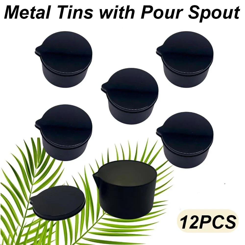 12PCS Silver Black Metal Tins  - Black Tin Candle review and price