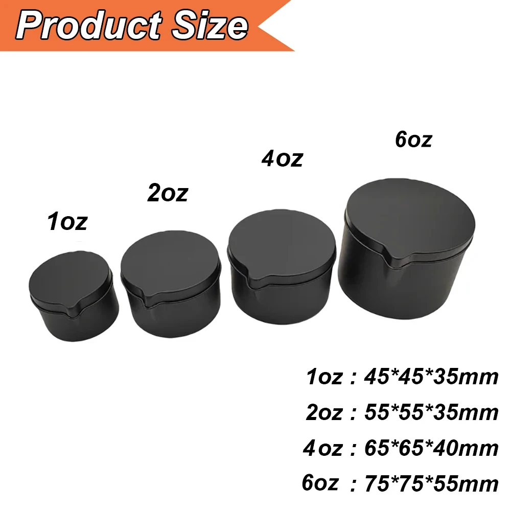 12PCS Silver Black Metal Tins  - Black Tin Candle review and price
