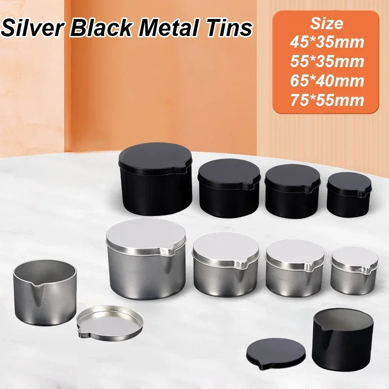 12PCS Silver Black Metal Tins  - Black Tin Candle review and price